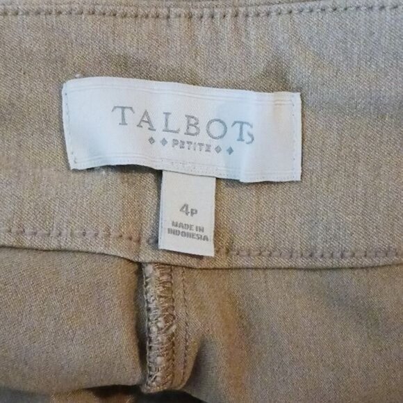 Talbots Womens 4P Pants Brown Stretch Cropped Career Work Trousers Pull On - Picture 5 of 6